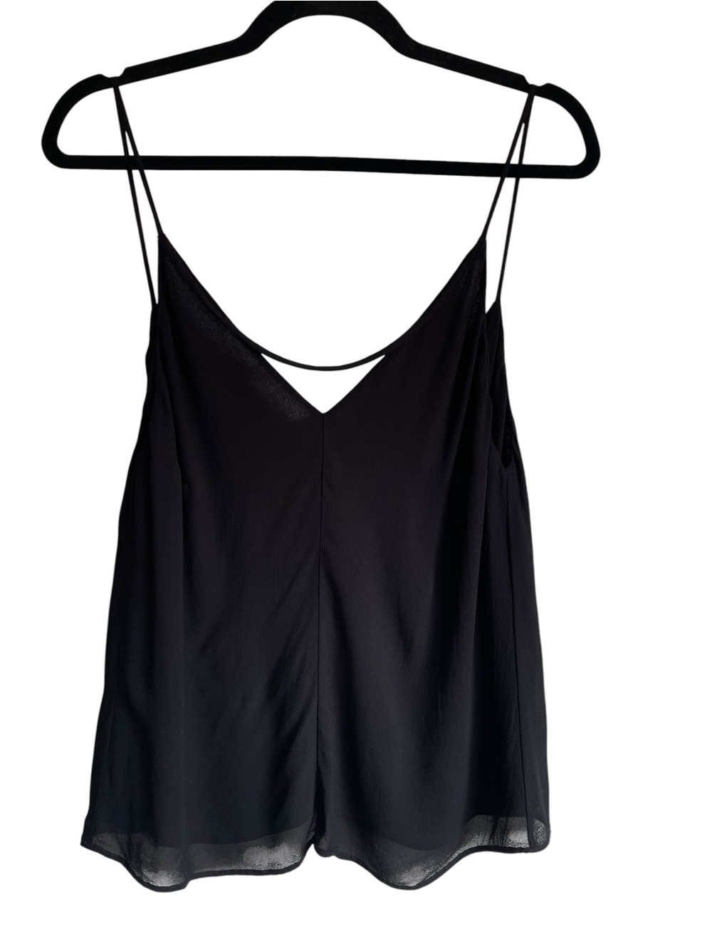 Reformation Black Spaghetti Strap V-Neck Tank Top